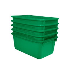 School Smart Storage Bin, 7-7/8 x 12-1/4 x 5-3/8 Inches, Green, Pack of 5 1594740