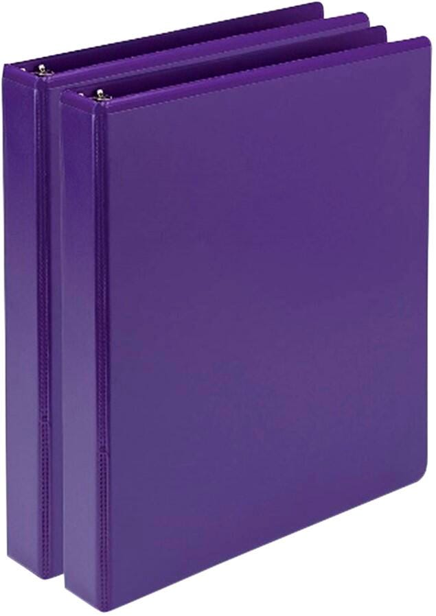 Samsill Earth Choice Fashion View Binder, Round Ring, 1-1/2 Inches, Purple, Pack of 2, Item Number 2100450