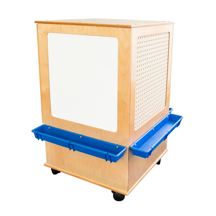 Childcraft Mobile Learn and Store Activity Station, Four-Sided Art Easel, 25-1/2 x 25-1/2 x 42 Inches