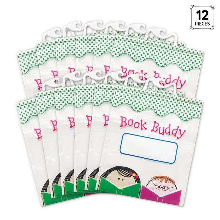 Creative Teaching Press Book Buddy Bags, 10-1/2 x 12-1/2 Inches, Green, Pack of 12