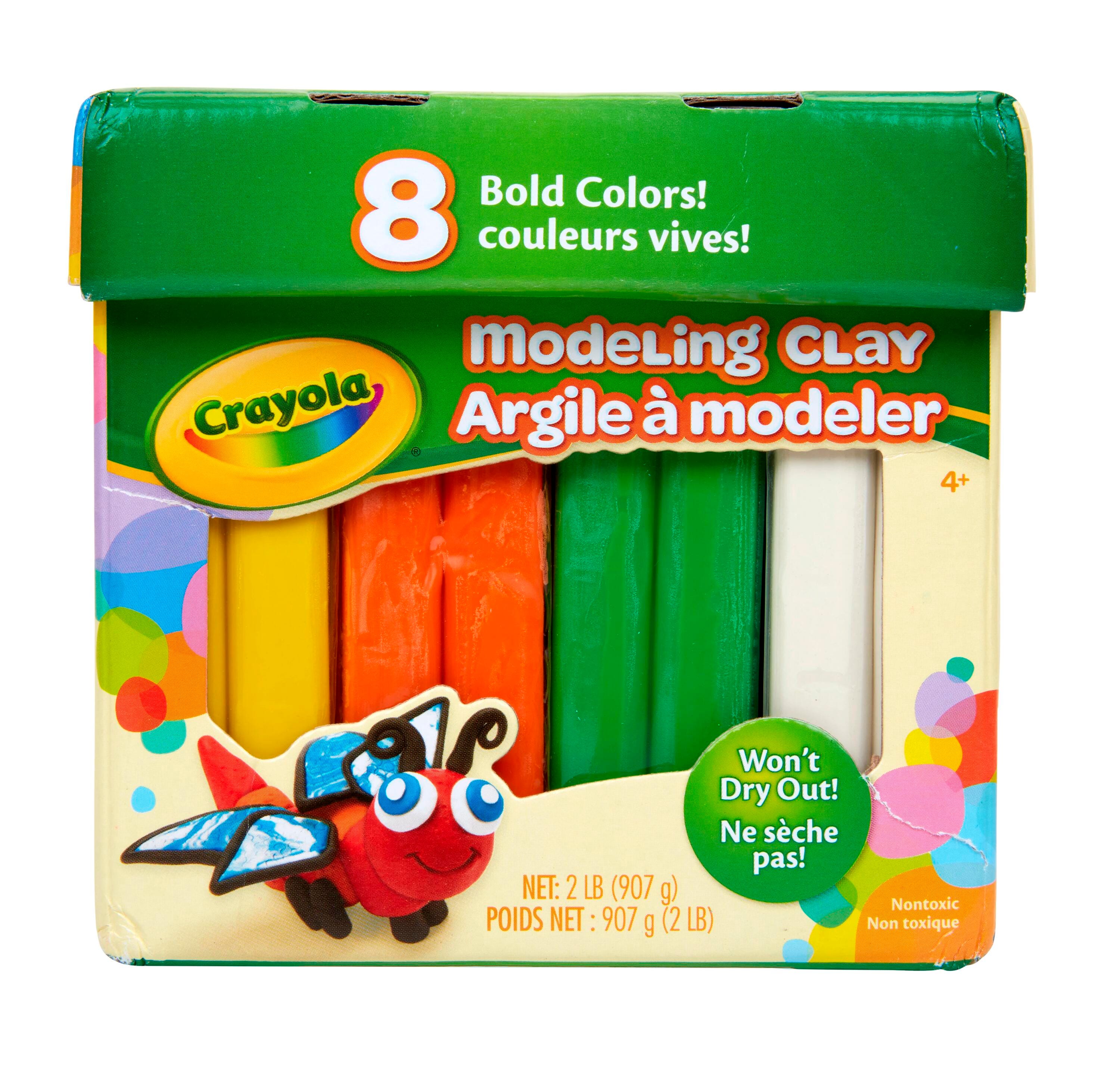 Crayola Modeling Clay, 1/4 Pound Packs, Assorted Bold Colors, Set of 8 1536188