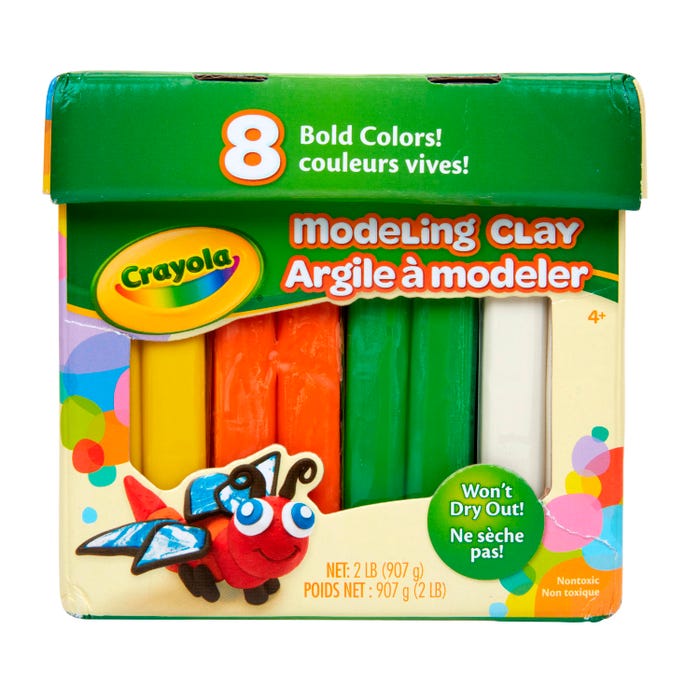 Crayola Modeling Clay, 1/4 Pound Packs, Assorted Bold Colors, Set of 8