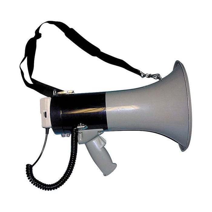 Tatco TCO27900 25 W Adjustable Volume Hand Light-Weight Megaphone, 800 yd Range, Gray/Blue
