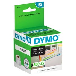 DYMO LabelWriter File Folder Labels, 9/16 x 3-7/16 Inches, White, 130 Labels/Roll, Pack of 2 Rolls 038588