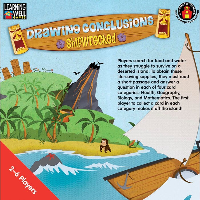 Learning Well Drawing Conclusions Shipwrecked Game, Reading Levels 3.5 to 5