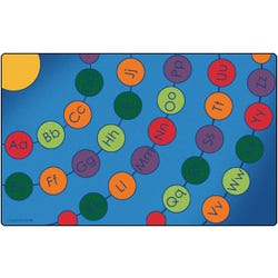 Carpets for Kids Radiating Alphabet Seating Circles, 8 Feet 4 Inches x 13 Feet 4 Inches, Blue, Item Number 1598451