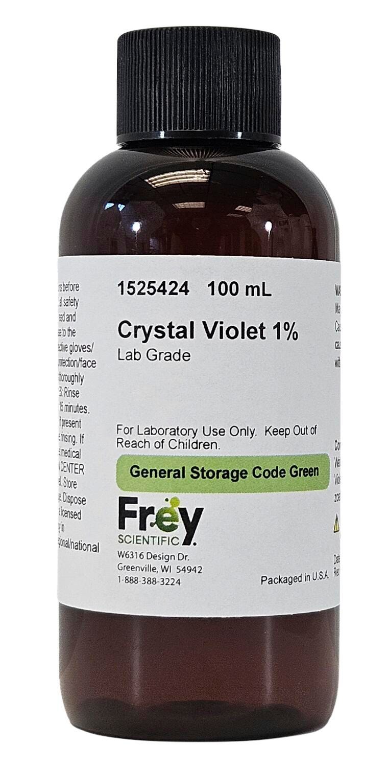 Frey Scientific Crystal Solution, 100 mL, Violet, Lab Grade 1525424