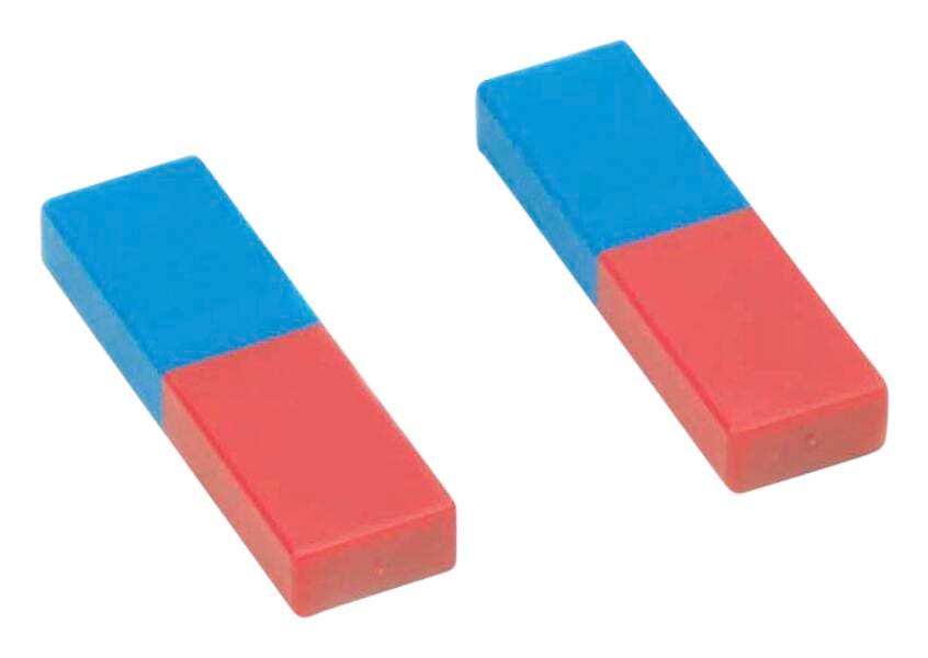 Eisco Labs Plastic Cased Bar Magnet Pair, Blue and Red, Set of 2 2022918