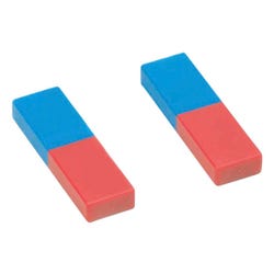 Eisco Labs Plastic Cased Bar Magnet Pair, Blue and Red, Set of 2 2022918