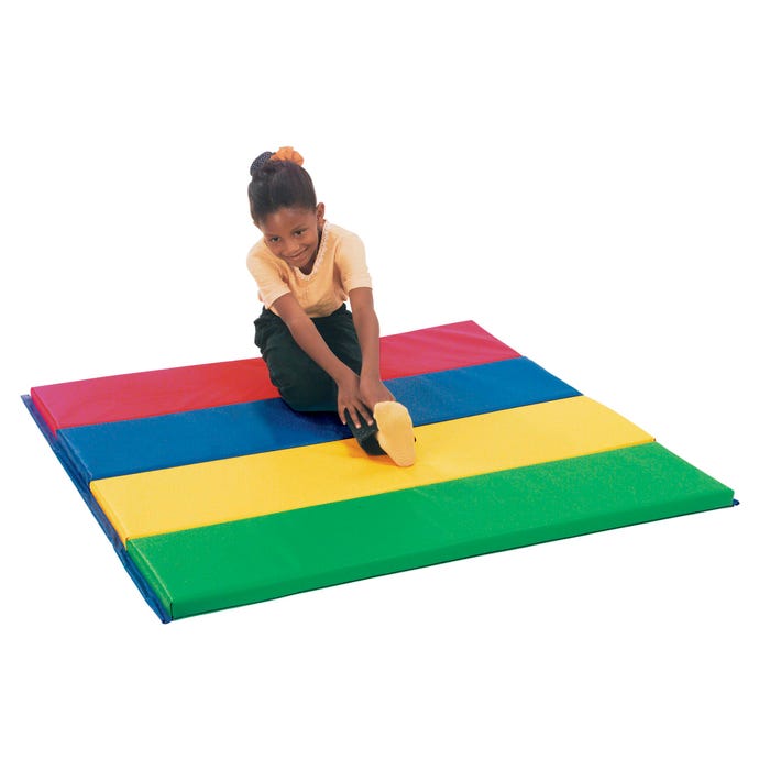 Children's Factory Feather-Lite Rainbow Panel Folding Mat, 4 x 8 Feet