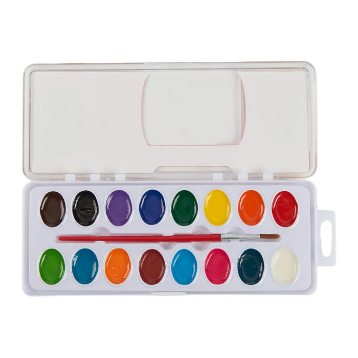 School Smart Watercolor Paint, Assorted 16-Color Pan