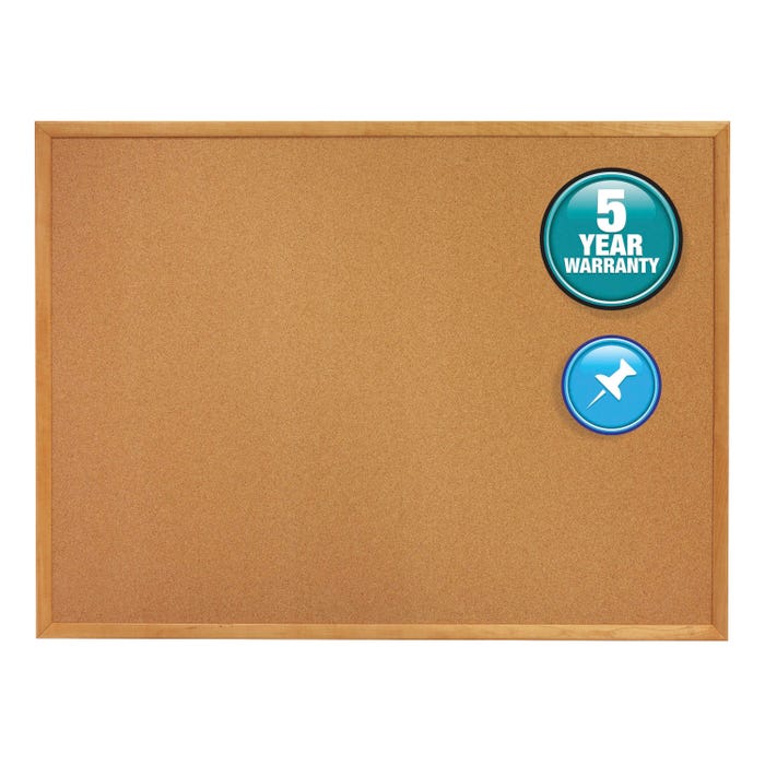 Quartet Resilient Bulletin Board, 48 x 36 Inches, Cork, Oak Frame, Horizontal/Vertical Mount