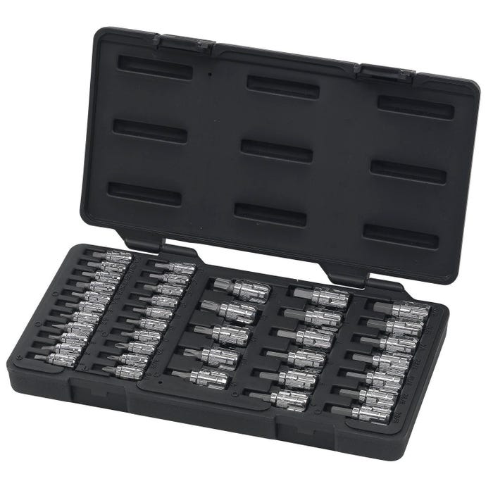 Gearwrench 39-Piece Slotted Vortex Bit Socket Set, 1/4 in, 3/8 in Drive, Set of 39