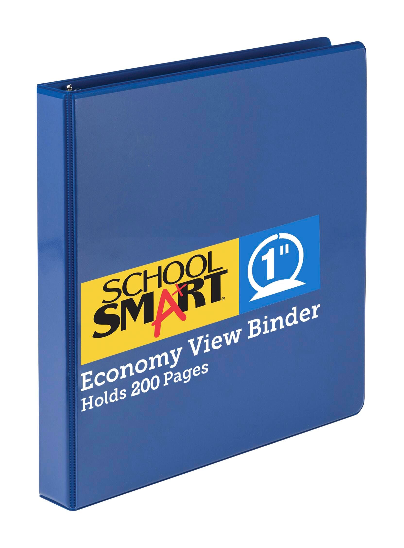 School Smart Round Ring View Binder, Polypropylene, 1 Inch, Blue 1439110