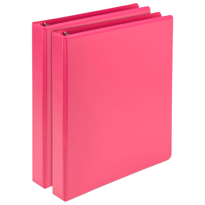 Samsill Earth's Choice Fashion Round Ring View Binder, 1 Inch, Berry, Pack of 2