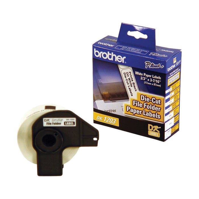 Brother DK-1204 File Folder Labels, .66 x 3.4 Inches, Roll of 300