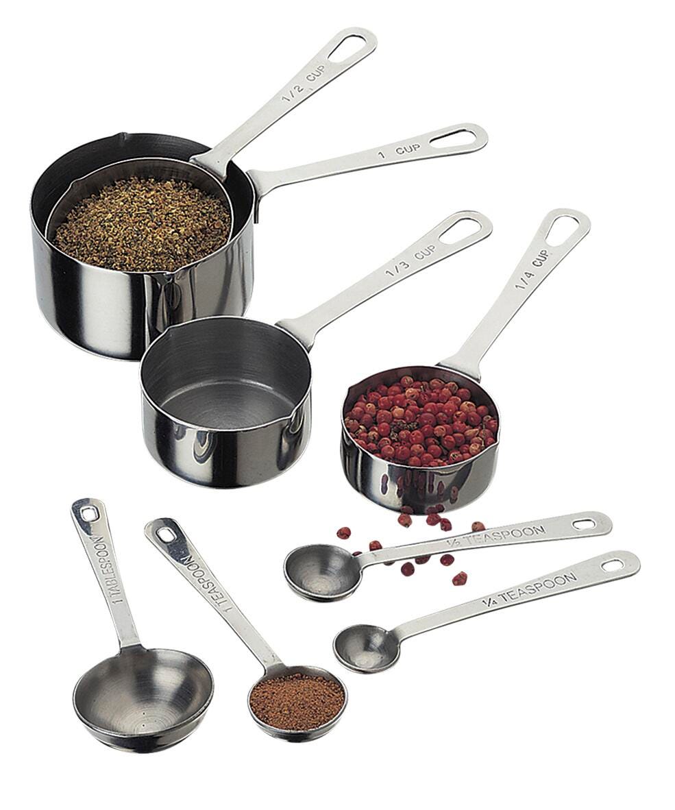 Complete Stainless Steel Measuring Cup and Spoon Set 2218479