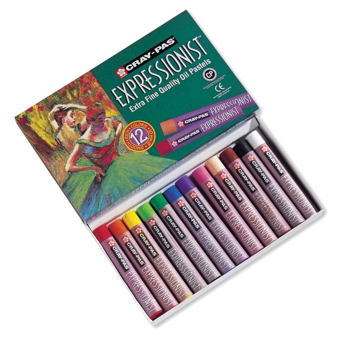 Sakura Cray-Pas Expressionist Extra Fine Non-Toxic Oil Pastel, 2-3/4 x 7/16 Inches, Assorted Color, Set of 12 059196