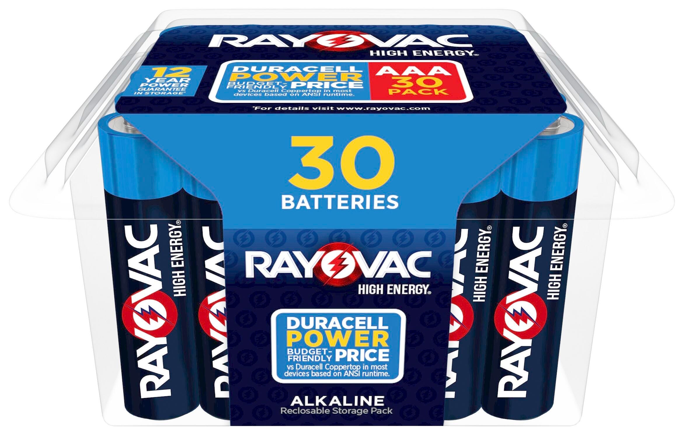 Rayovac Fusion Alkaline AAA Batteries, Pack of 30 1562446