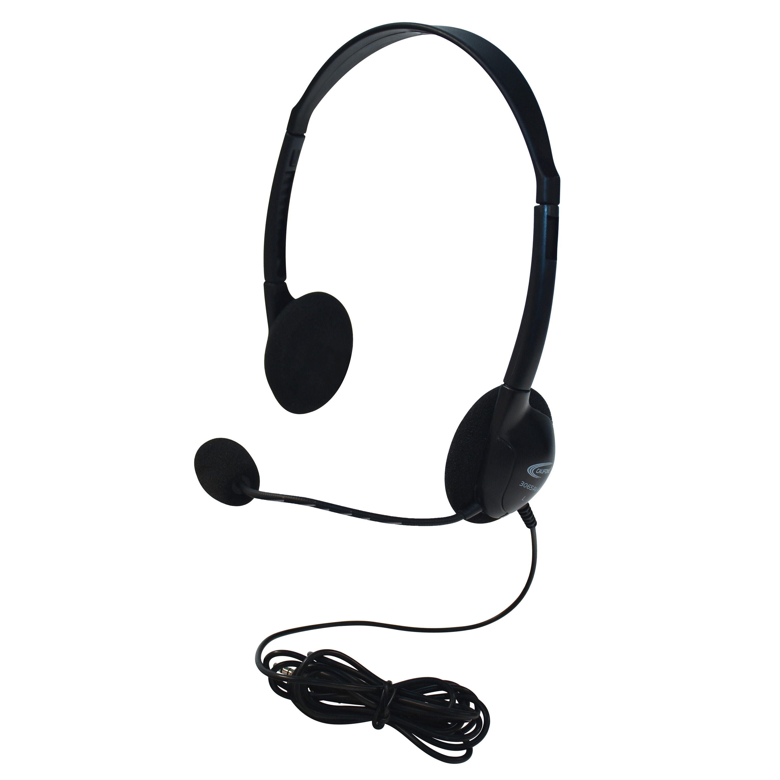 Image for Califone 3065AVT Lightweight Headset with Gooseneck Microphone, 3.5mm Plug, Black from School Specialty