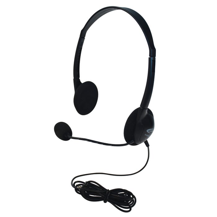 Califone 3065AVT Lightweight Headset with Gooseneck Microphone, 3.5mm Plug, Black