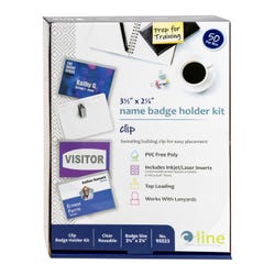 Image for C-Line Clip Style Name Badge Holders, 3-1/2 x 2-1/4 Inches, Pack of 50 from School Specialty