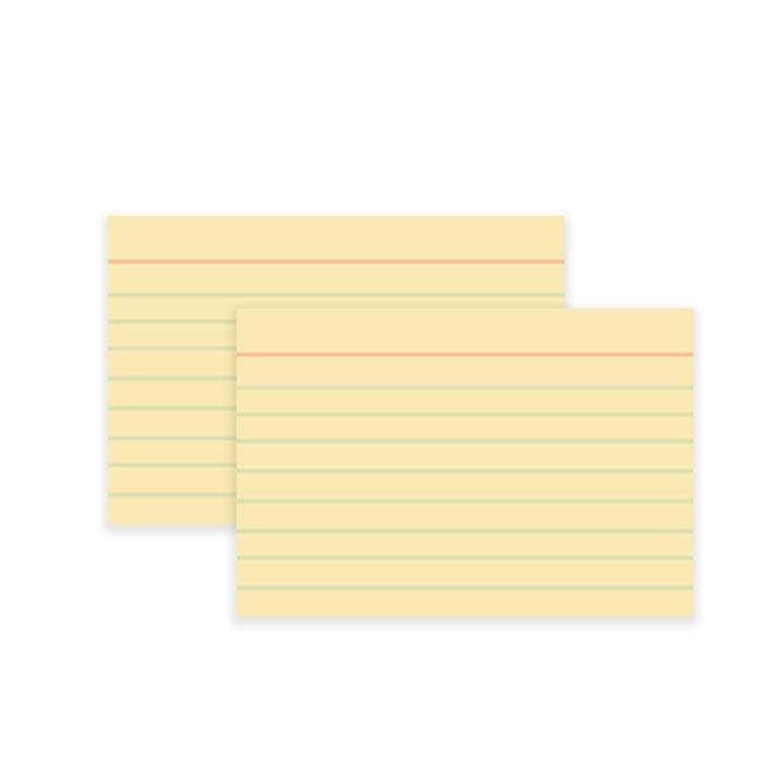 School Smart Ruled Index Card, 4 x 6 Inches, Canary, Pack of 100
