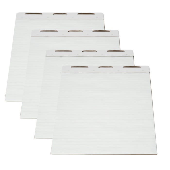 School Smart Ruled Easel Pad Paper, 34 x 27 Inches, 50 Sheets Each, Pack of 4