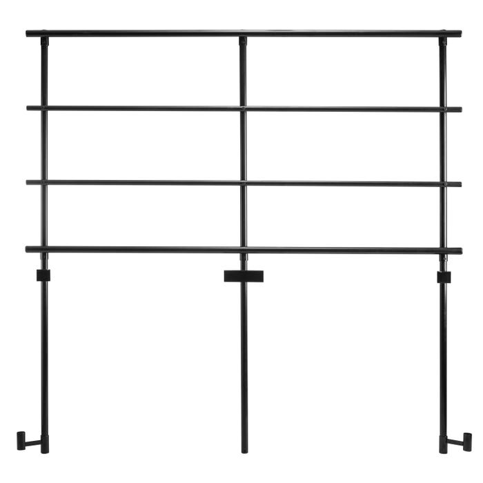 National Public Seating Back Guardrail for 18 x 32 Tapered Riser, Black