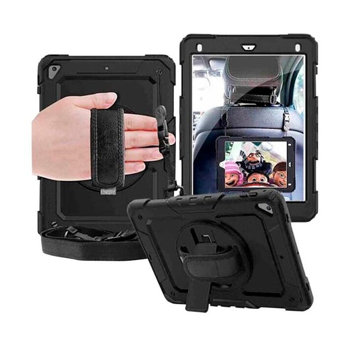 iBank Rugged Protective iPad Case with Kickstand, 10.2 Inch, for Generations 7/8/9, Black
