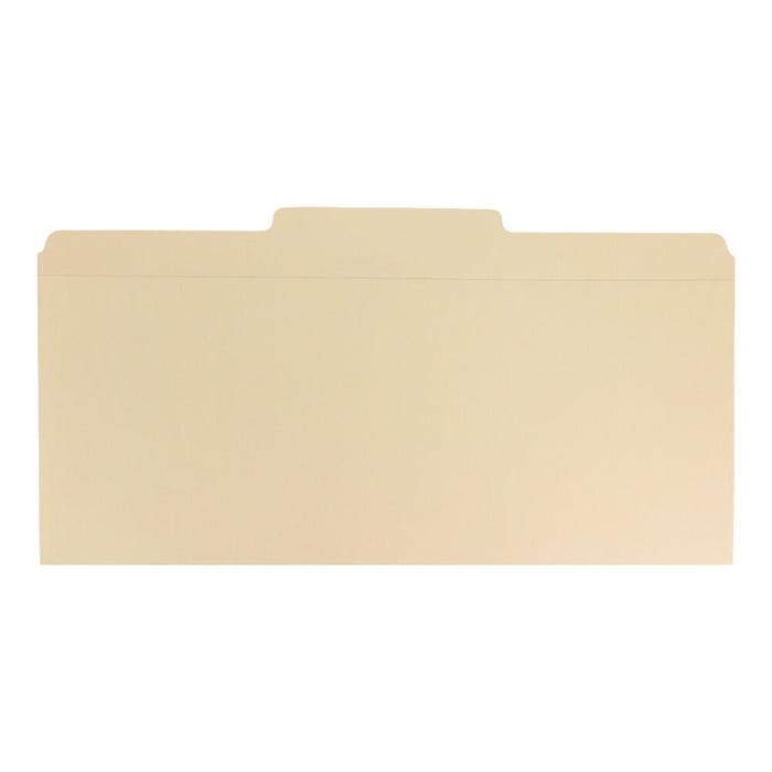 School Smart Reinforced File Folder, Legal Size, 1/3 Cut Tabs, Manila, Pack of 100