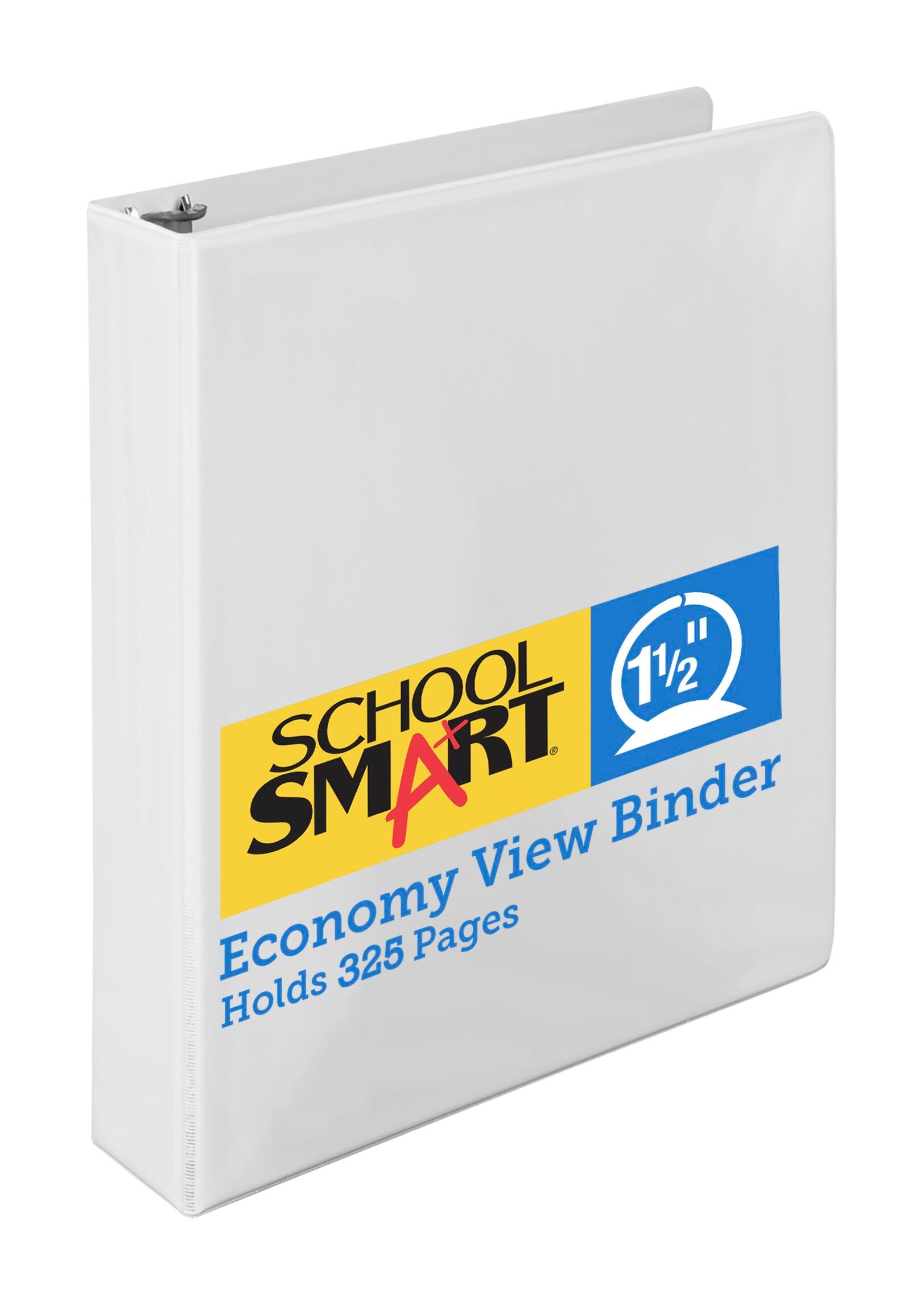 School Smart Round Ring View Binder, Polypropylene, 1-1/2 Inches, White 086391
