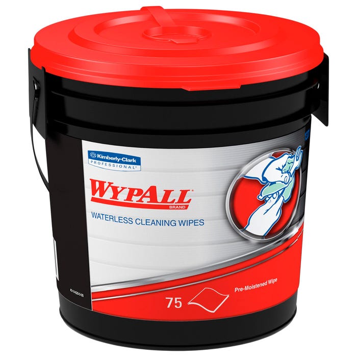 WYPALL Waterless Cleaning Wipes, Orange Citrus Scent, 75 Per Bucket, Pack of 6 Buckets