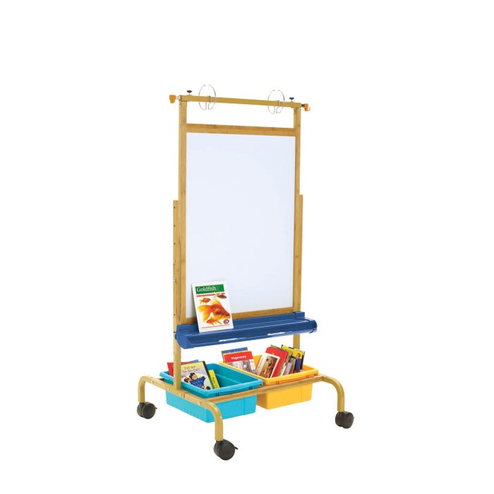 Copernicus Bamboo Deluxe Chart Stand with Vibrant Tub Combo, 28 x 27 x 54 to 72 Inches