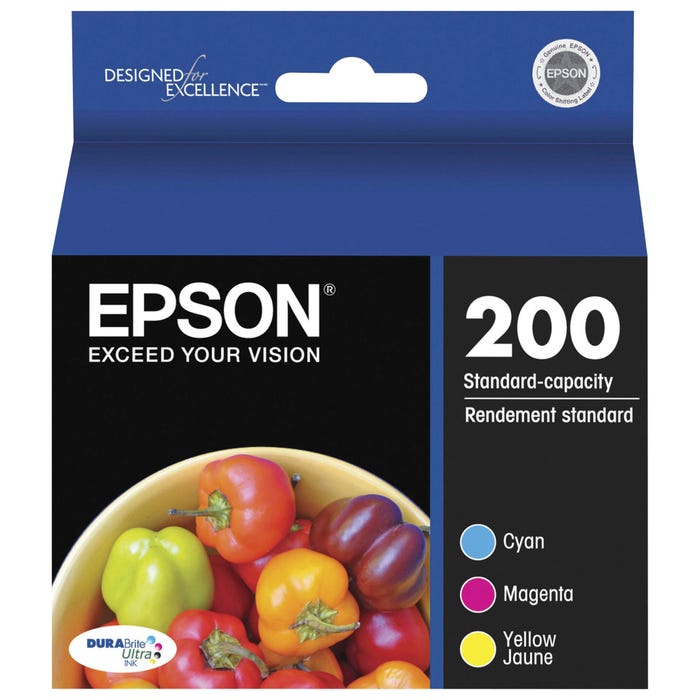 Epson DURABrite Ultra Ink Cartridge, T200520S, Tri-Color, Pack of 3