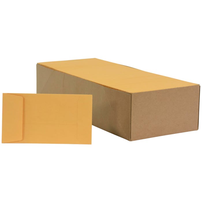School Smart Coin Envelopes, 28 lb, 3-1/8 x 5-1/2 Inches, Kraft, Brown, Pack of 500