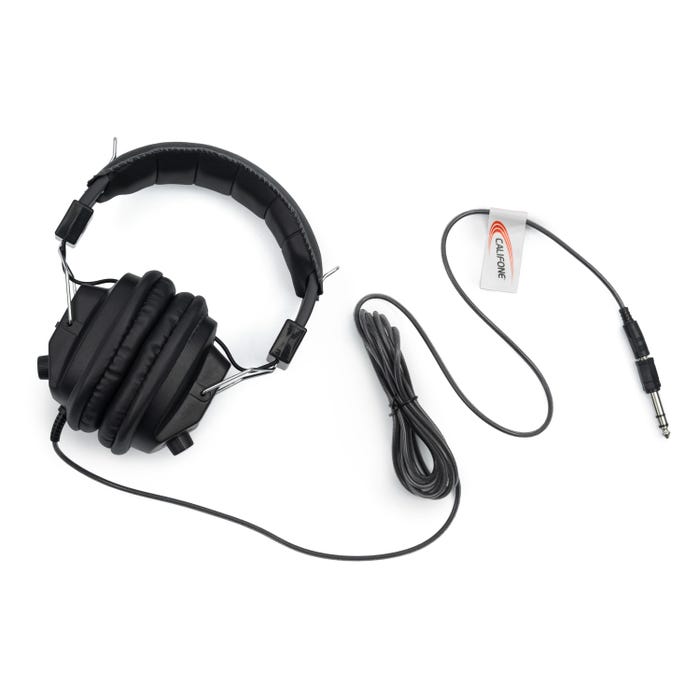 Califone 3068AV Switchable Stereo/Mono Over-Ear Headphones, 3.5mm and Adapter Plug, Black