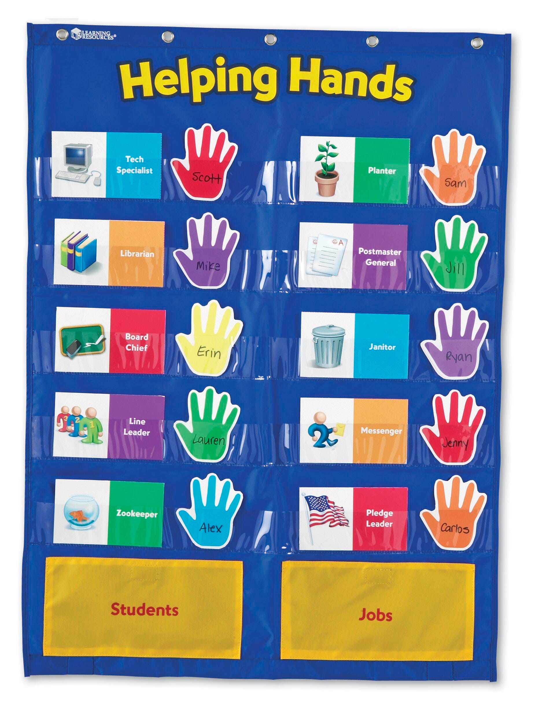 Learning Resources Helping Hands Pocket Chart, 22 x 29-1/2 Inches 1392601