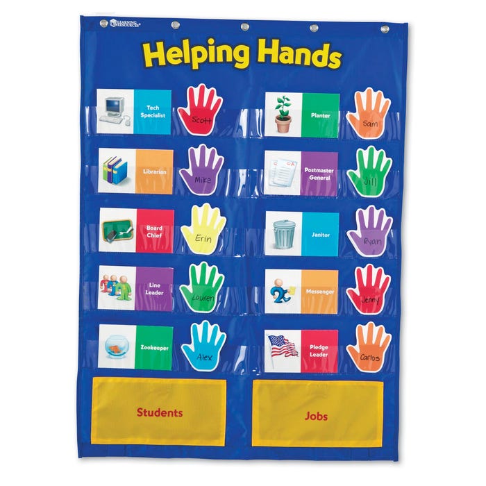 Learning Resources Helping Hands Pocket Chart, 22 x 29-1/2 Inches
