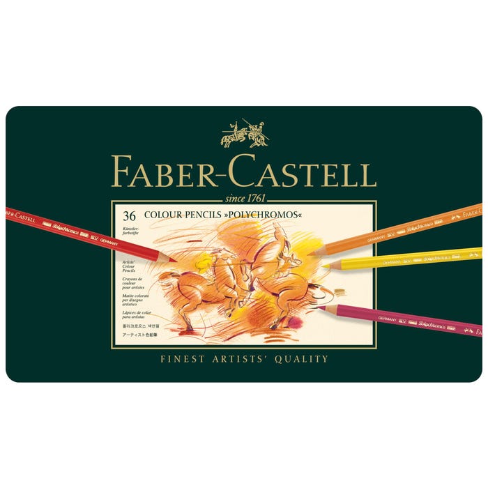 Faber-Castell Polychromos Artist Colored Pencils, Assorted Colors, Set of 36