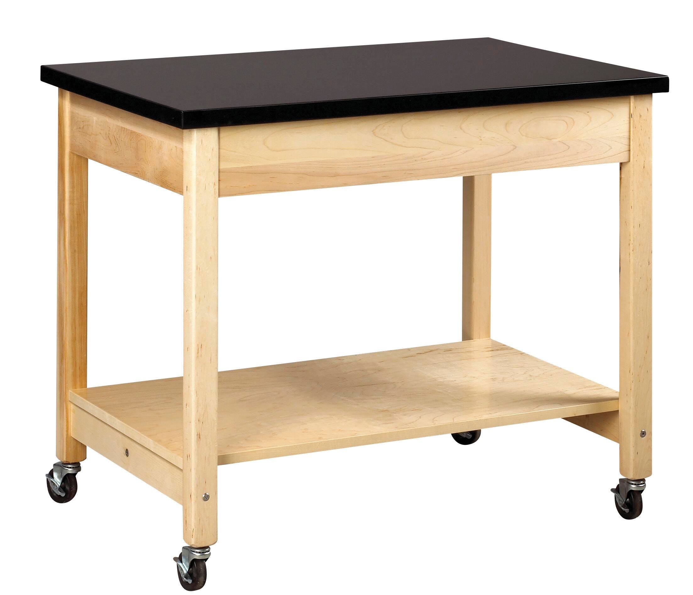 Diversified Woodcrafts Mobile Cart, 36 x 24 x 30 Inches, Solid Maple, Black, Item Number 1400059