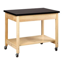 Diversified Woodcrafts Mobile Cart, 36 x 24 x 30 Inches, Solid Maple, Black, Item Number 1400059