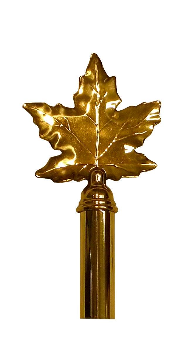 Image for Annin Maple Leaf Pole Ornament, Brass, 8-1/4 Inches from School Specialty