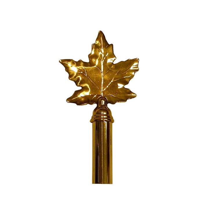 Annin Maple Leaf Pole Ornament, Brass, 8-1/4 Inches