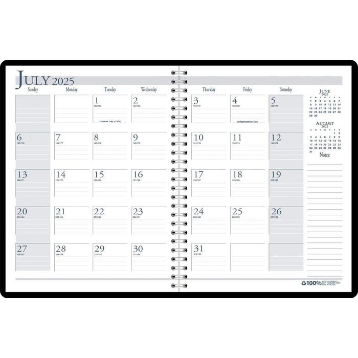 House of Doolittle, Academic Spiral Bound Monthly Planner, July 2025-August 2026, Recycled, 8-1/2 x 11 Inches