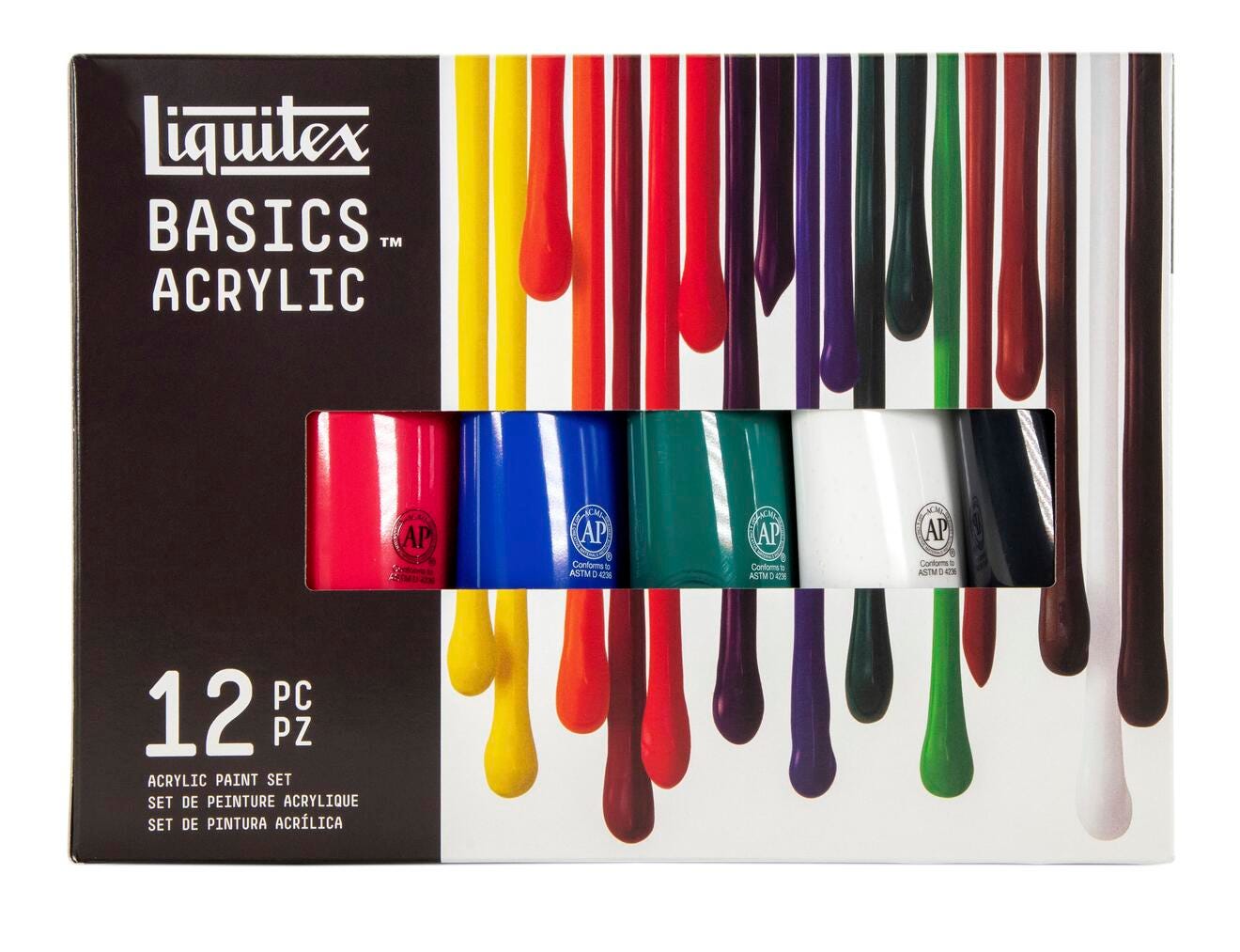 Image for Liquitex Basics Acrylic Paints, 118mL Tubes, Assorted Colors, Set of 12 from School Specialty