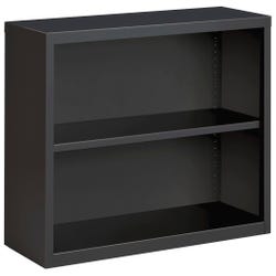 Lorell Fortress Series Steel Bookcase, 2 Shelves, 34-1/2x 12-5/8 x 30 Inches, Charcoal