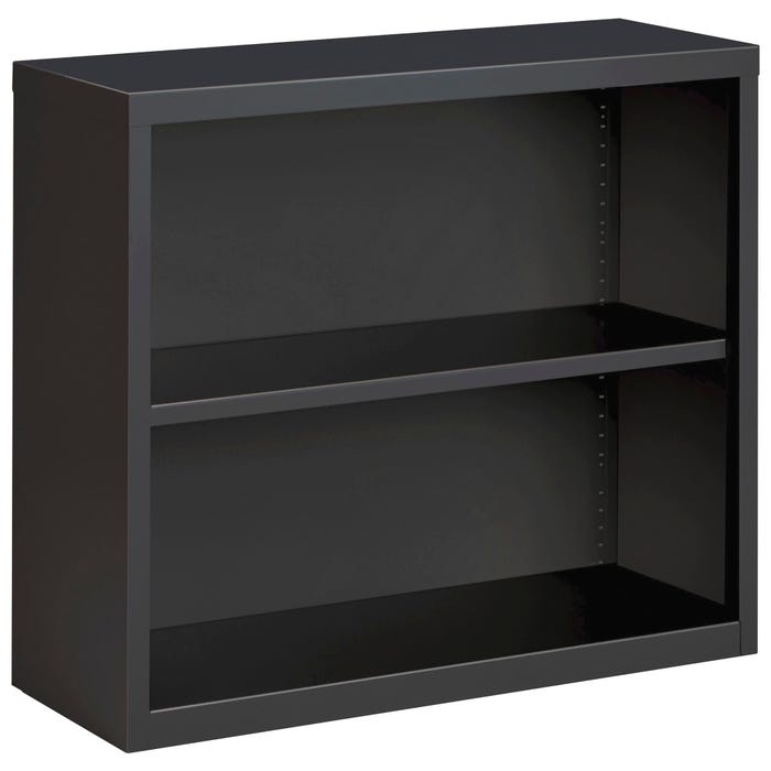Lorell Fortress Series Steel Bookcase, 2 Shelves, 34-1/2x 12-5/8 x 30 Inches, Charcoal