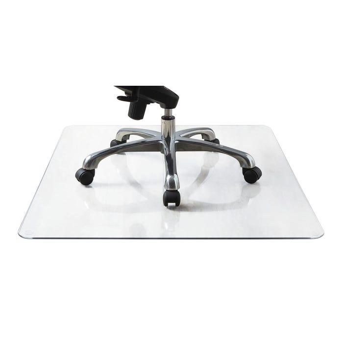 Lorell Tempered Glass Chair Mat 48 x 60 Inches, 1/4 Inch Thickness, Clear
