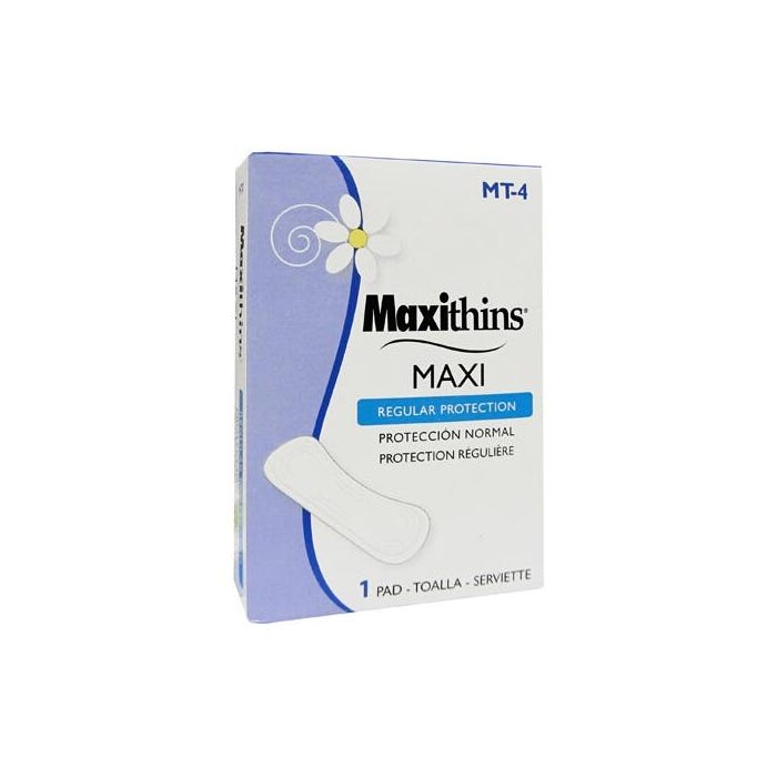 Hospeco Maxithins Maxi Pads, Regular, No 4, Pack of 250